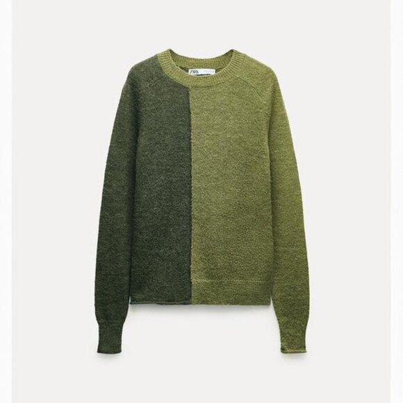 ZARA TWO TONE WOOL BLEND SWEATER - Picture 2 of 10